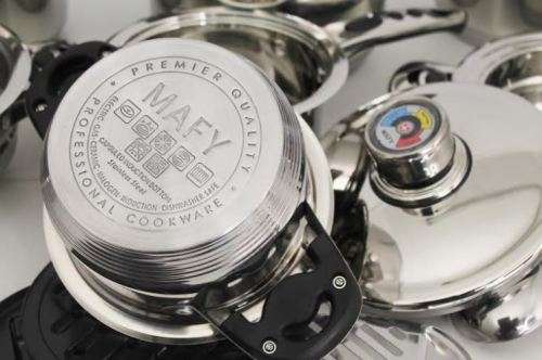 21 Piece Stainless Steel Cookware Pot Set - 7 Layer Capsuled Bottom & Thermostat