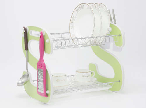 Kitchen Two Tier Wooden Dish Rack Holder