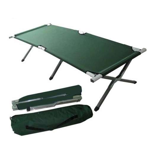 Large Camping Stretcher Bed with Carry Bag  - GREEN [Second Hand]