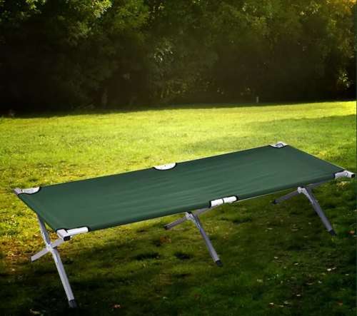 Large Camping Stretcher Bed with Carry Bag  - GREEN [Second Hand]
