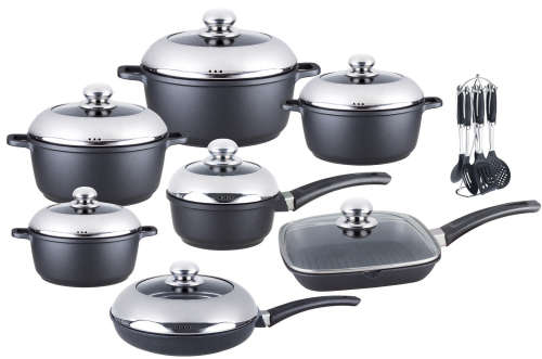 21 Piece Die Cast Aluminum Cookware Pot Set - NON STICK