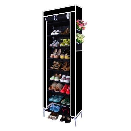 Hazlo 9 Layer Shoe Storage Rack Organizer with Canvas Cover