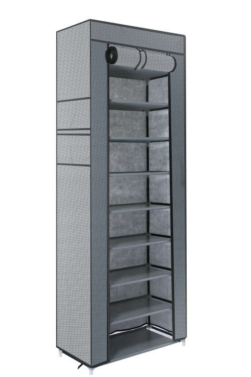 Hazlo 9 Layer Shoe Storage Rack Organizer with Canvas Cover