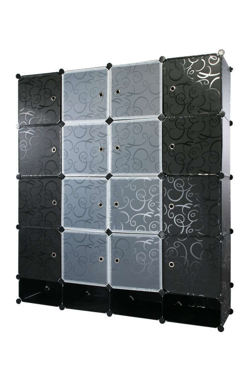 Hazlo Large DIY Cubical Wardrobe Closet Cupboard with Shoe Compartment  - Pink