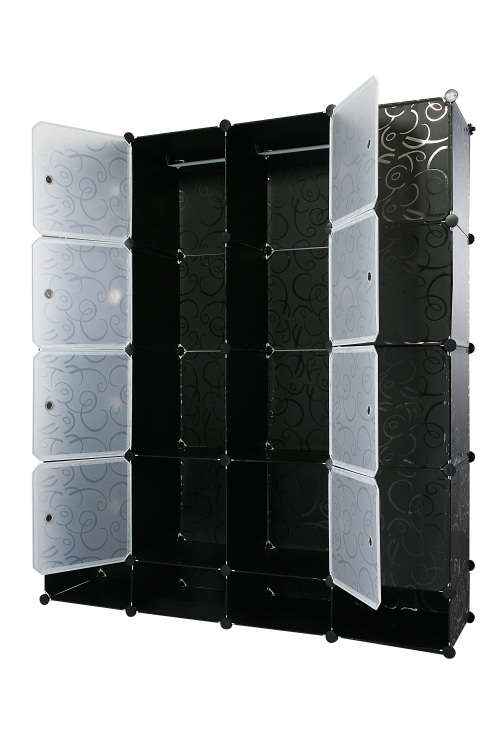 Hazlo Large DIY Cubical Wardrobe Closet Cupboard with Shoe Compartment  - Pink