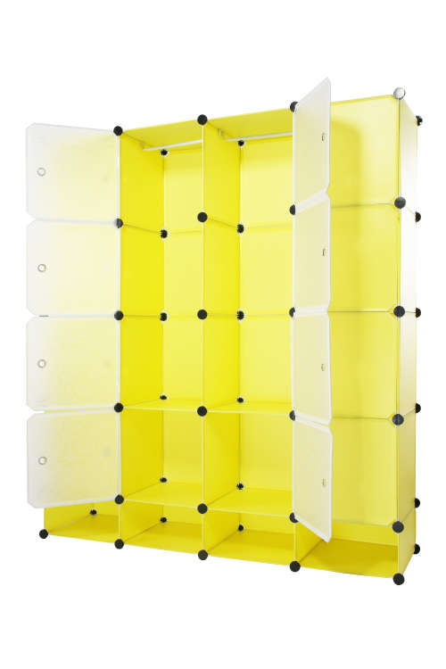 Hazlo Large DIY Cubical Wardrobe Closet Cupboard with Shoe Compartment  - Pink