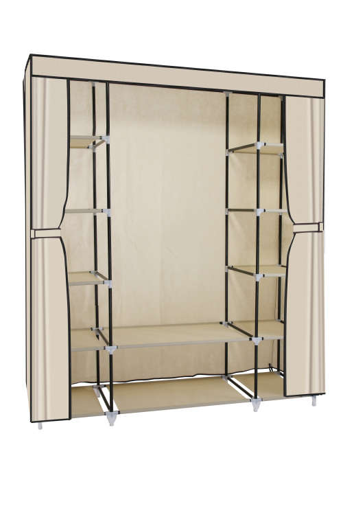 Hazlo Large Multi Compartment Fabric Wardrobe Closet (Clothes Storage)