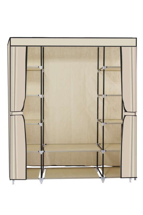 Hazlo Large Multi Compartment Fabric Wardrobe Closet (Clothes Storage)