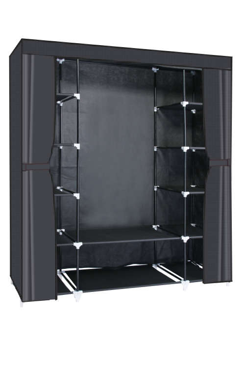 Hazlo Large Multi Compartment Fabric Wardrobe Closet (Clothes Storage)