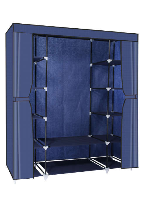 Hazlo Large Multi Compartment Fabric Wardrobe Closet (Clothes Storage)