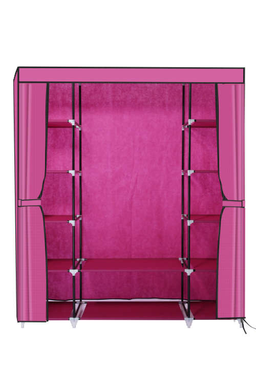 Hazlo Large Multi Compartment Fabric Wardrobe Closet (Clothes Storage)