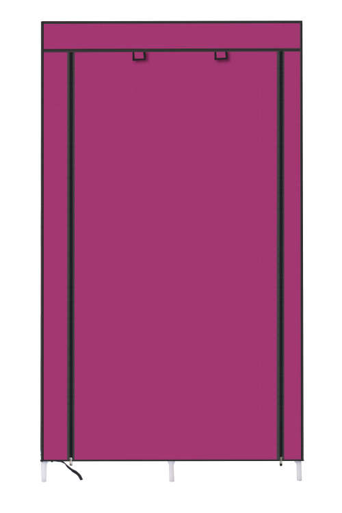 Portable DIY Clothes Storage Wardrobe Closet with Hanging Rail - BLACK [SECOND HAND]