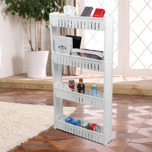 4 Tiers Slide Out Kitchen Bathroom Tower Storage Rack Holder  [Second Hand]