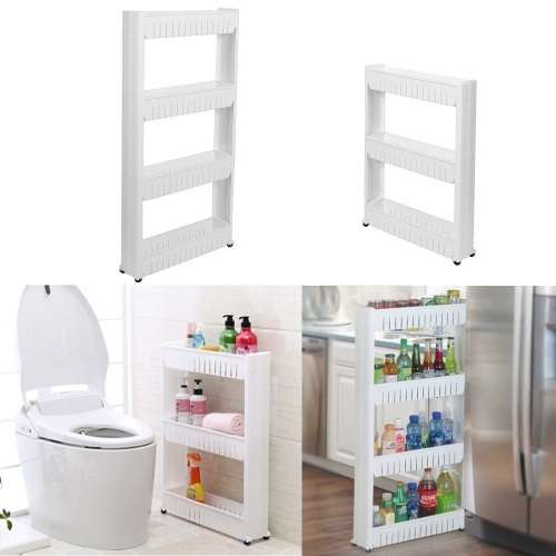 4 Tiers Slide Out Kitchen Bathroom Tower Storage Rack Holder  [Second Hand]
