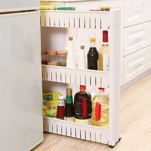 4 Tiers Slide Out Kitchen Bathroom Tower Storage Rack Holder  [Second Hand]