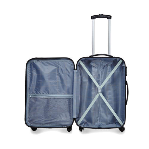 3 Piece Trolley ABS Hard Luggage Bag Set (Small, Medium, Large) - Coffee