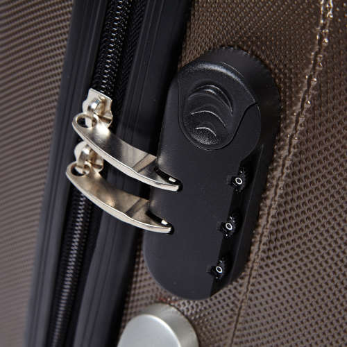 3 Piece Trolley ABS Hard Luggage Bag Set (Small, Medium, Large) - Coffee