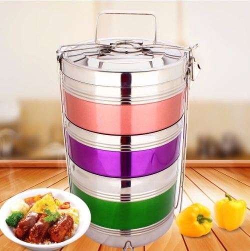 3 Layers Stainless Steel Food Container Carrier Lunch Box [ Second Hand ]