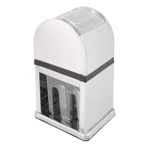 Manual Ice Crusher Machine with Stylish Mirrored Finish - Includes Ice Tray and Scoop