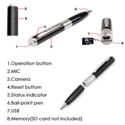 Spy Hidden Video Camera Pen with Photo & Video Function