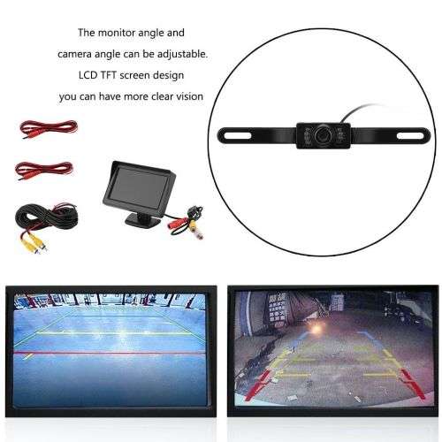 Car Rearview Reverse Backup Camera and 4.3" Screen Monitor