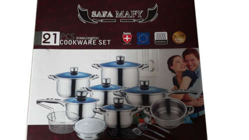 Mafy 21 Piece Stainless Steel Cookware Pot Set - 7 Layer Capsuled Bottom & Thermostat