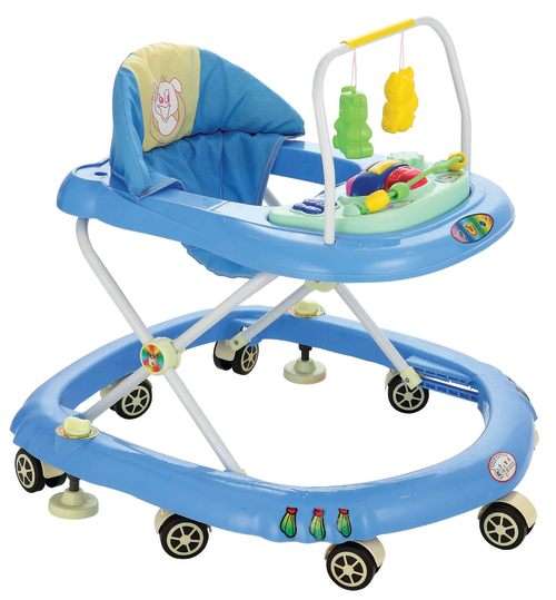 Baby Walker with Toy Bar and Sound - Blue