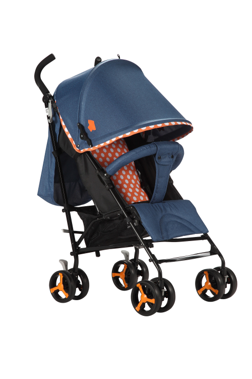 Baneen Baby Stroller Pram with Lift Up Foot Rest, Shopping Basket, Multi-position Backrest - Blue