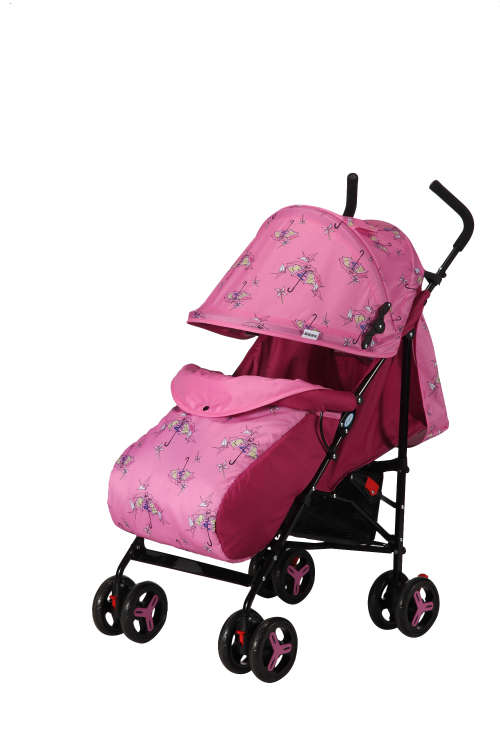 Baneen Baby Stroller Pram with Lift Up Foot Rest, Shopping Basket, Multi-position Backrest - Pink
