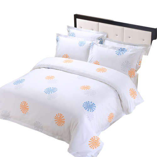 Hazlo 3 Piece Duvet Cover Set 100% Cotton - Colourful White Pattern (Single, Double, Queen, King)