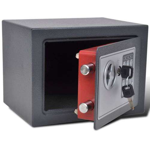 Electronic Digital Metal Safe Box with Keys - 4.5L (17 x 23 x 17cm)