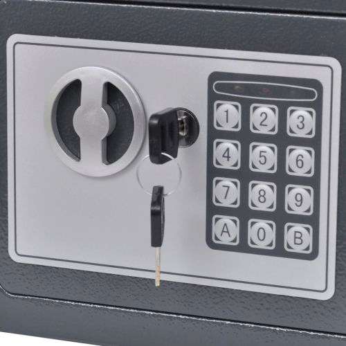 Electronic Digital Metal Safe Box with Keys - 4.5L (17 x 23 x 17cm)