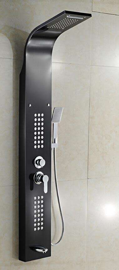 Nevenoe Rainfall Waterfall Shower Panel (5 Functions) - Black