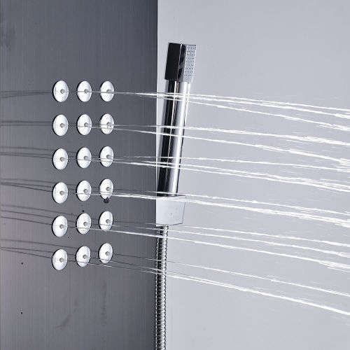 Nevenoe Rainfall Waterfall Shower Panel (5 Functions) - Black