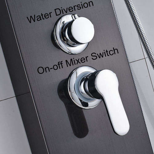 Nevenoe Rainfall Waterfall Shower Panel (5 Functions) - Black