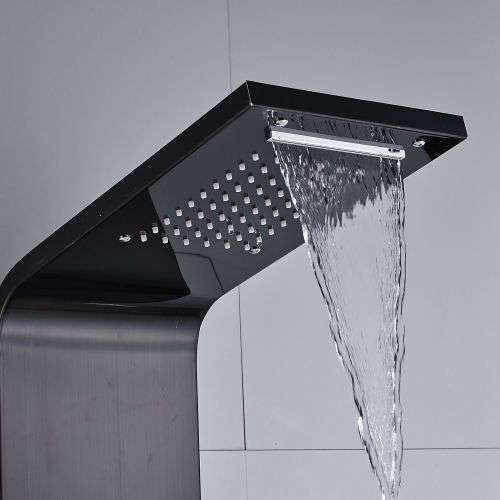 Nevenoe Rainfall Waterfall Shower Panel (5 Functions) - Black