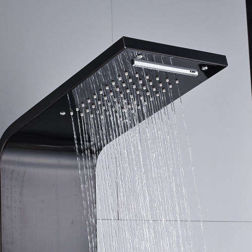 Nevenoe Rainfall Waterfall Shower Panel (5 Functions) - Black