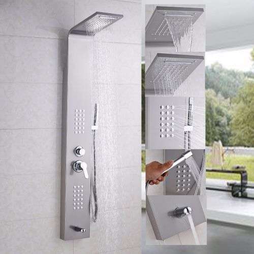 Nevenoe Rainfall Waterfall Shower Panel (5 Functions) - Silver
