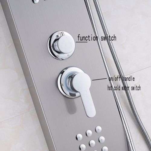 Nevenoe Rainfall Waterfall Shower Panel (5 Functions) - Silver