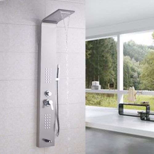 Nevenoe Rainfall Waterfall Shower Panel (5 Functions) - Silver