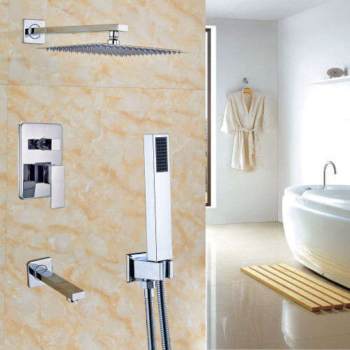 Nevenoe Rainfall Concealed Shower Set with Handheld Shower Head and Spout