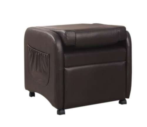 Fold Back Recliner Couch Sofa Chair - 1 Seater (Faux Leather) - Brown