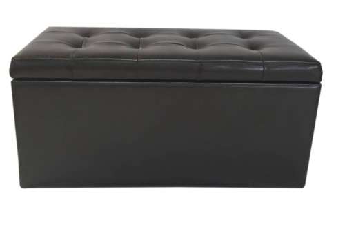 Hazlo 3 Piece Faux Leather Storage Ottoman Set
