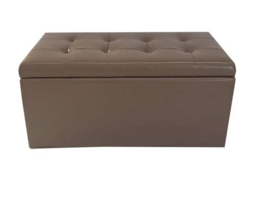 Hazlo 3 Piece Faux Leather Storage Ottoman Set
