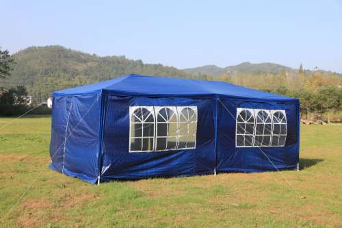 3 x 6m Gazebo Folding Tent Marquee with Side Walls - Blue [SECOND HAND]
