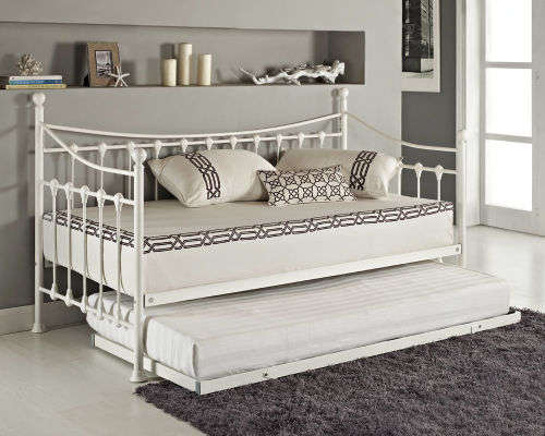 Armario Trestle Day Bed with Roll out Trundle Set - White [Second hand]