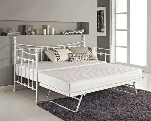 Armario Trestle Day Bed with Roll out Trundle Set - White [Second hand]