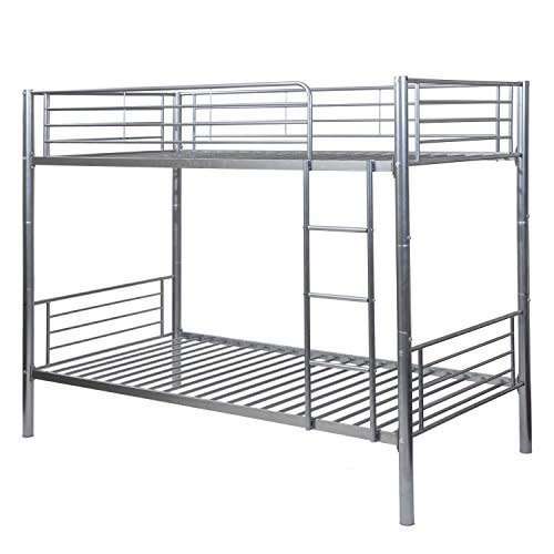 Hazlo Roma Single Over Metal Bunk Bed with Ladder - Modern Contemporary Style