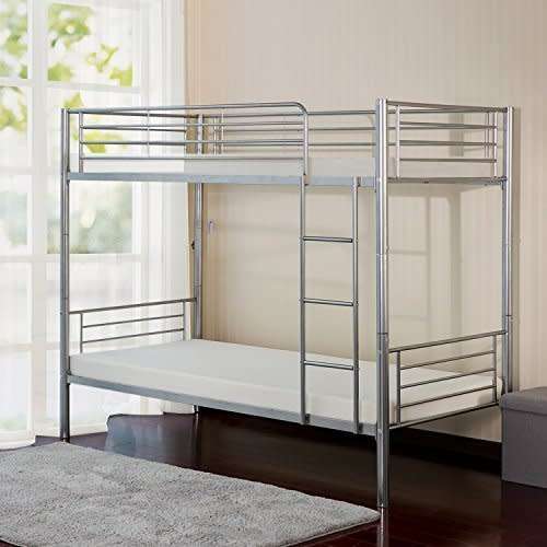 Hazlo Roma Single Over Metal Bunk Bed with Ladder - Modern Contemporary Style