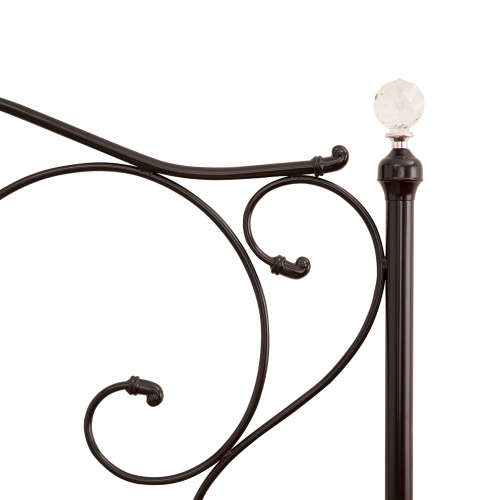 Hazlo Safira Metal Bed with Headboard and Footboard - Black Double